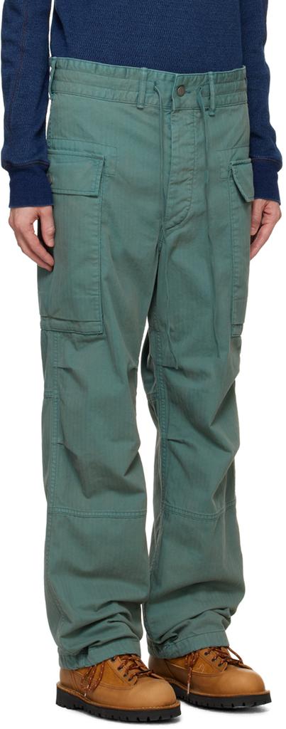 RRL Blue Herringbone Twill Cargo Pants