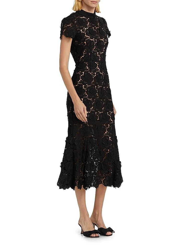 Self Portrait Flower Lace Mermaid Midi-Dress 4