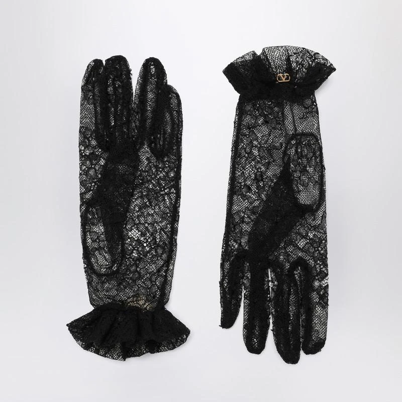 Valentino Black lace Vlogo Signature gloves
