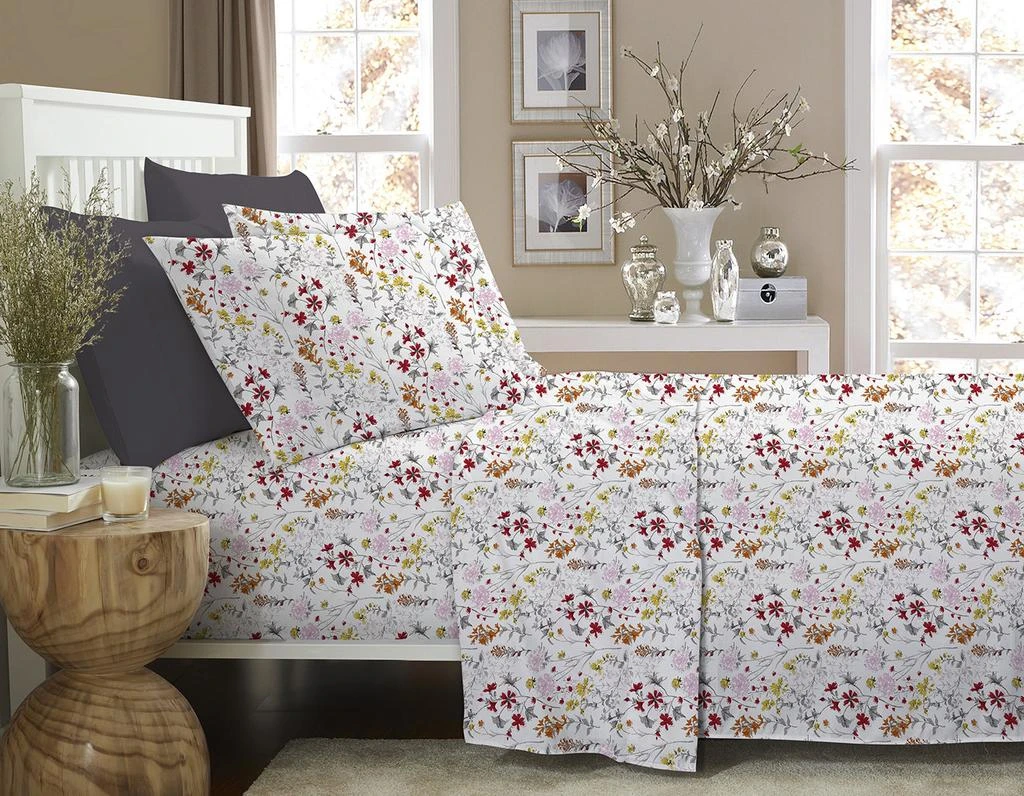 Bibb Home 1200 Count Cotton 6 Piece Printed Sheet Set - 15 Patterns 2