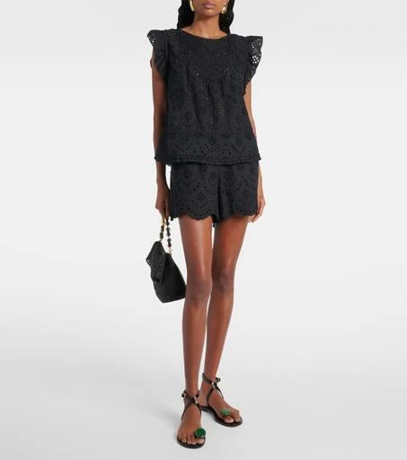 Poupette St Barth Broderie anglaise cotton top 2