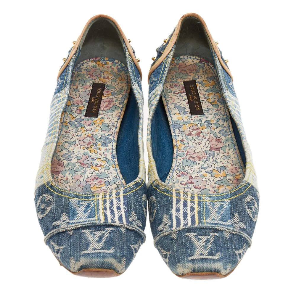 Louis Vuitton Louis Vuitton Blue Monogram Denim Ballet Flats Size 37 3