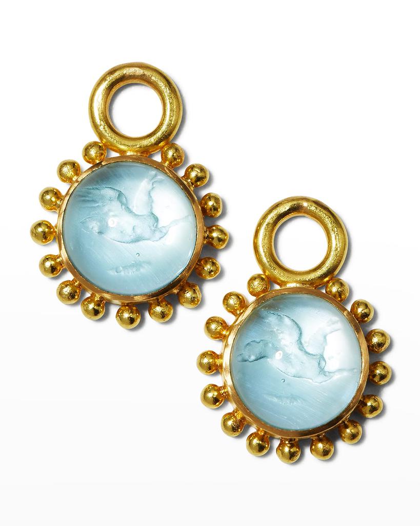 Elizabeth Locke Tiny Griffin Venetian Glass Earring Pendants