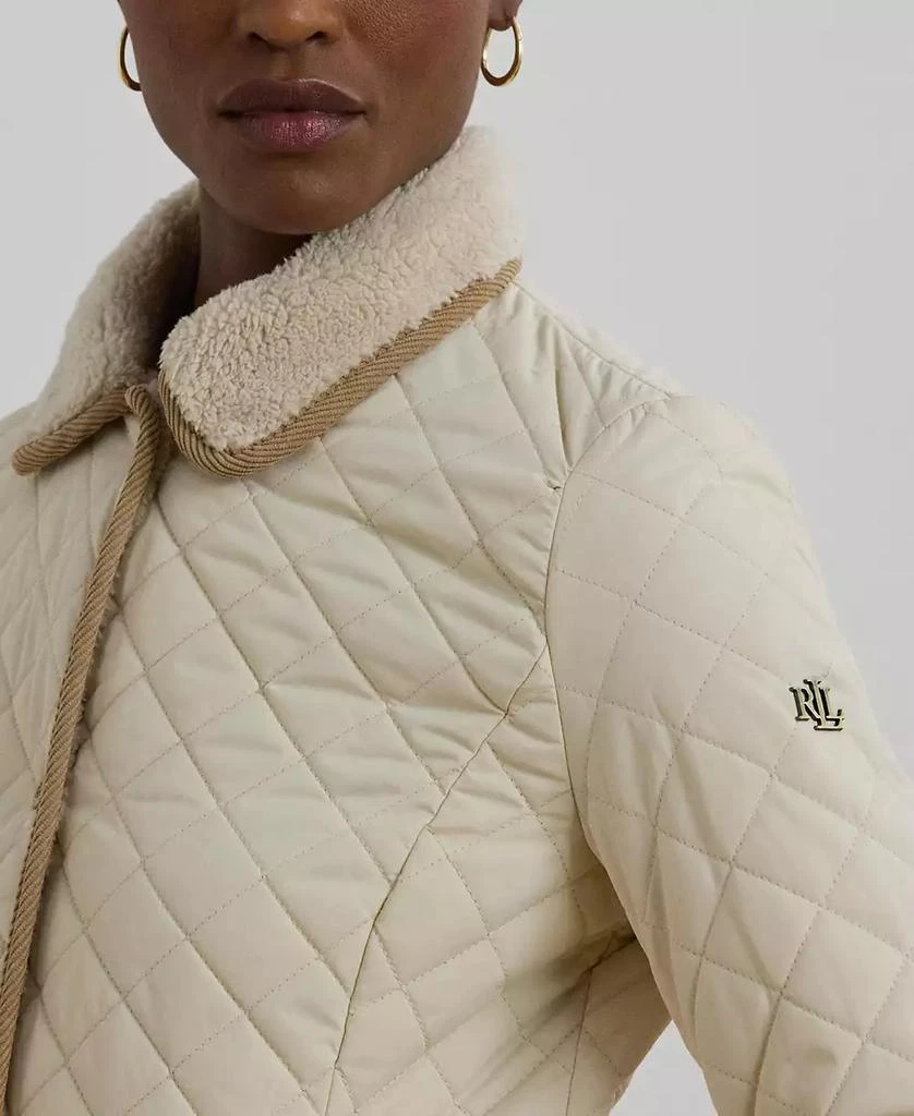 Ralph Lauren Women's Faux-Sherpa-Collar Quilted Coat 3
