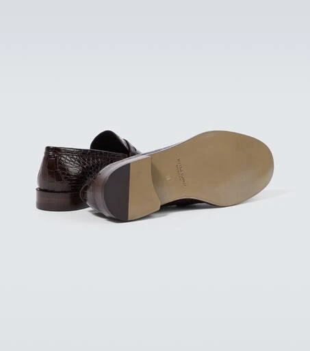 Manolo Blahnik Perry croc-effect leather penny loafers 7
