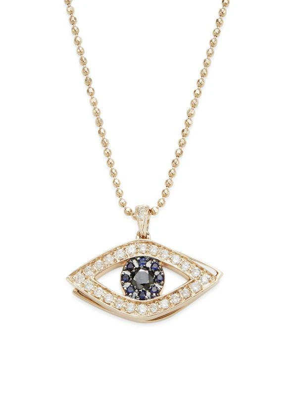 Sydney Evan 14K Rose Gold & Multi Stone Medium Evil Eye Pendant Necklace 1