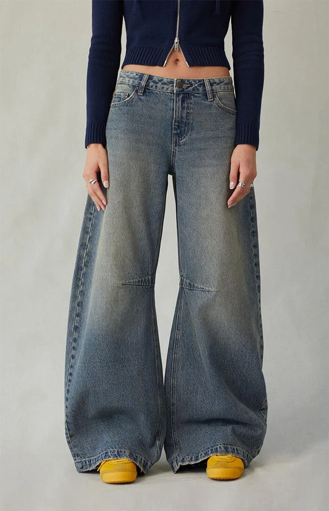 PacSun Remi Baggy Barrel Jeans Dart Dark Indigo 2