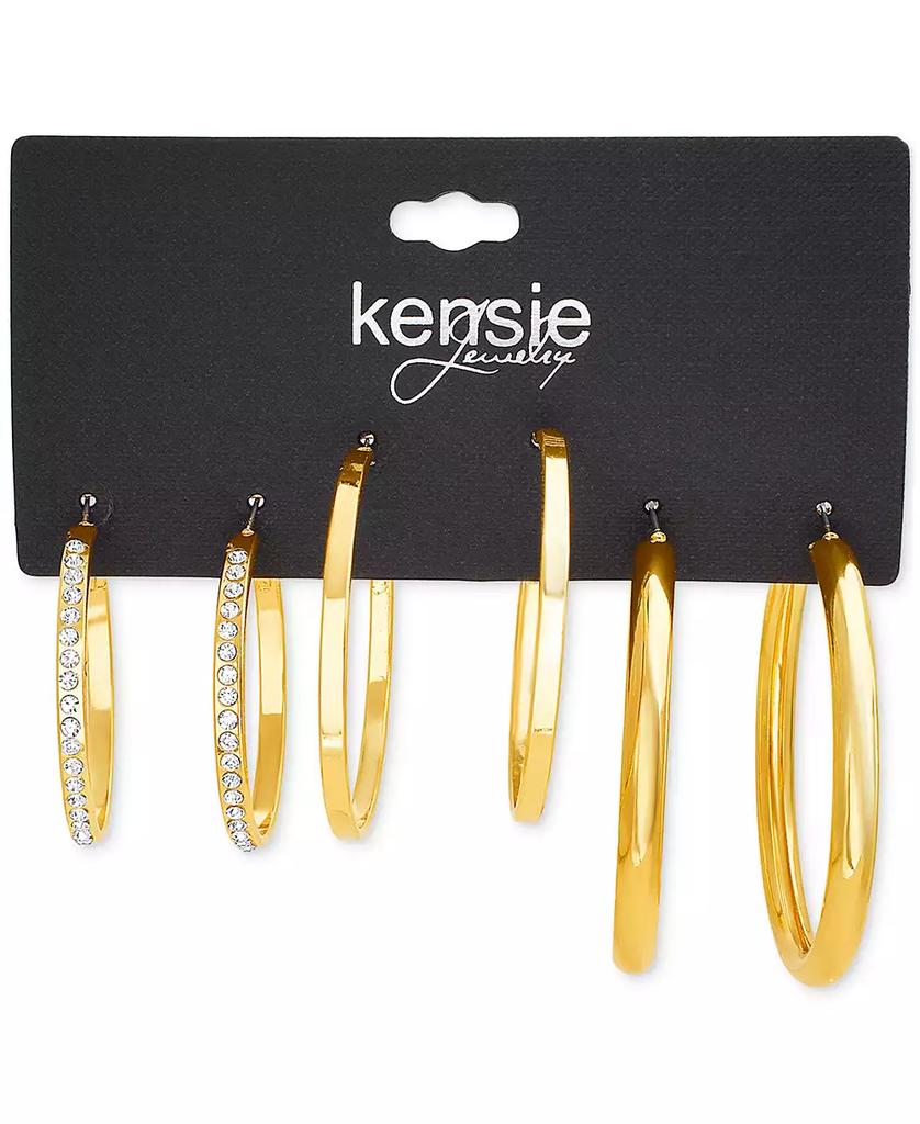 Kensie Gold-Tone 3-Pc. Set Hoop Earrings