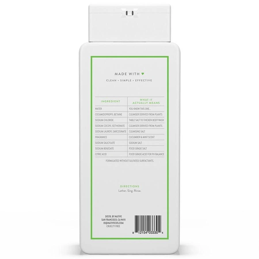 Native Body Wash, Sulfate Free, for Women and Men Cucumber & Mint 4
