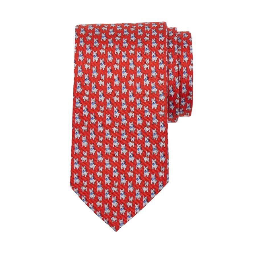 Salvatore Ferragamo Terrier Print Silk Tie