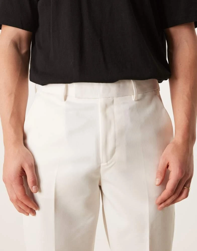 ASOS ASOS DESIGN smart tapered fit trousers in white 4