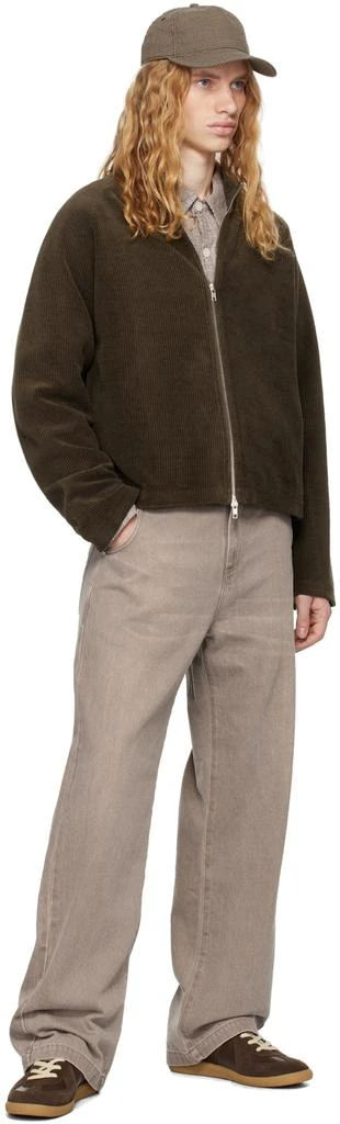 mfpen Brown Straight Cut Rivet Jeans 4
