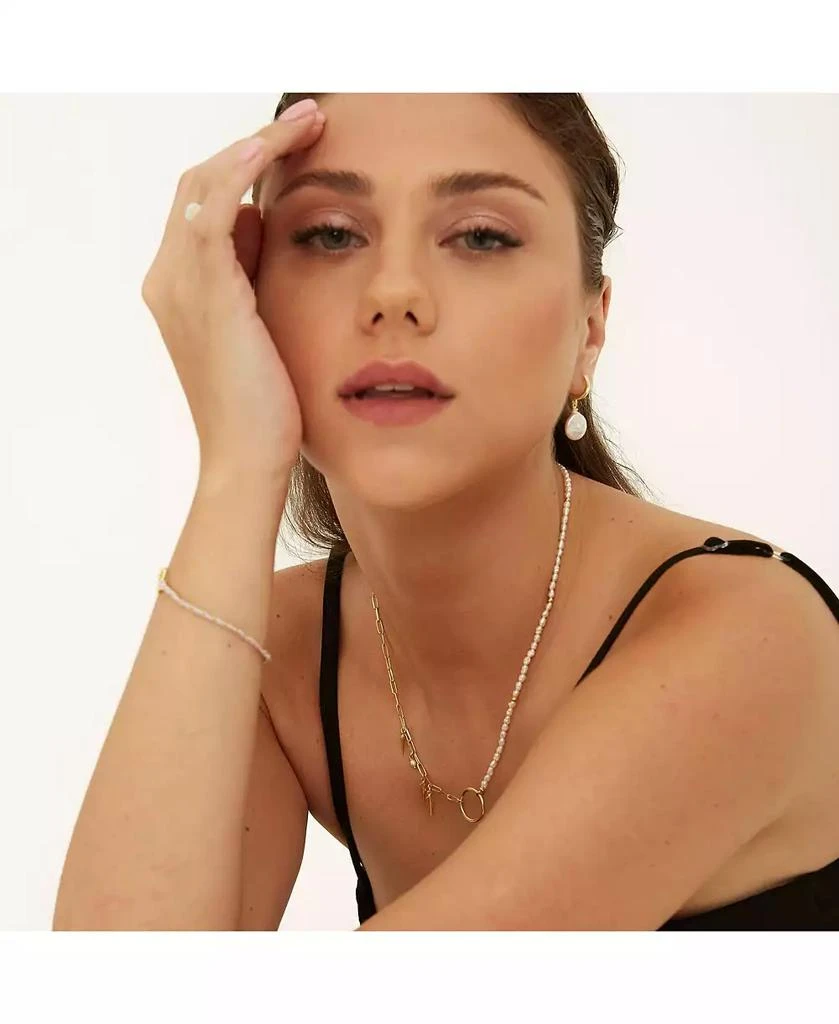 Spero London Treated Freshwater Cultured Baroque Pearl Hoop Earrings 3