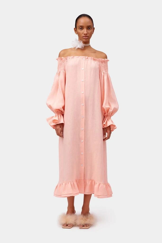 Sleeper Romantica loungewear dress in Rose Pink 1