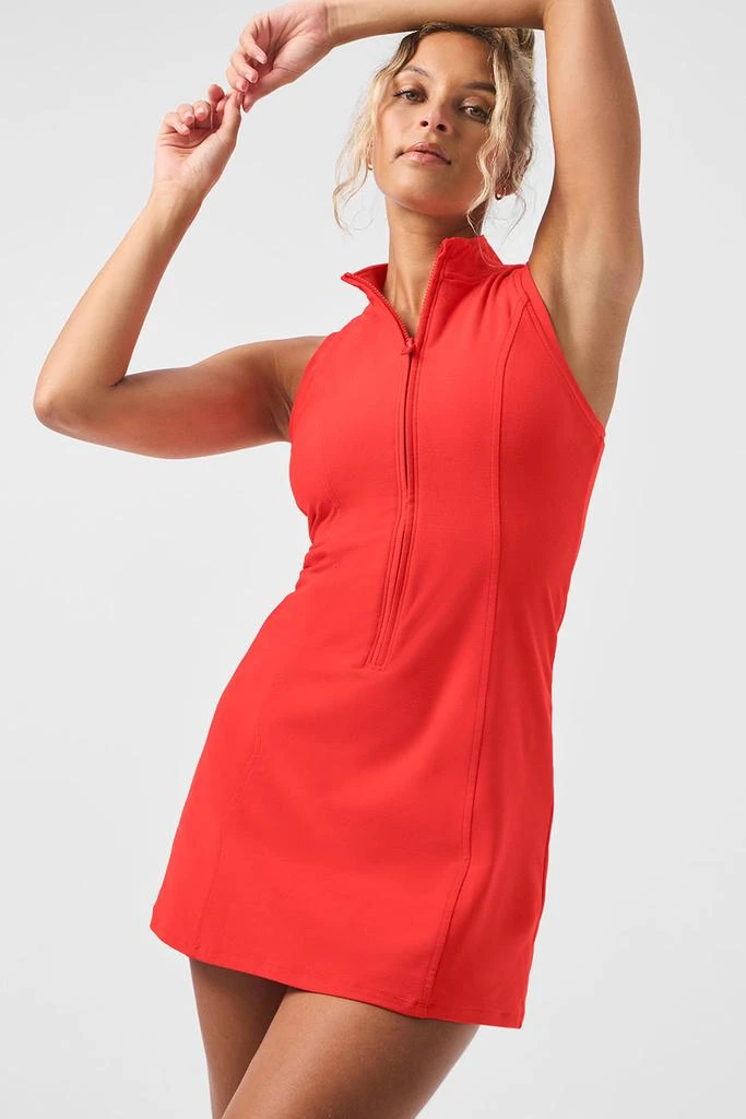 Alo Alosoft Carefree 1/2 Zip Dress - Red Hot Summer 1