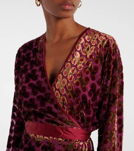 Diane von Furstenberg Babette velvet wrap maxi dress 4