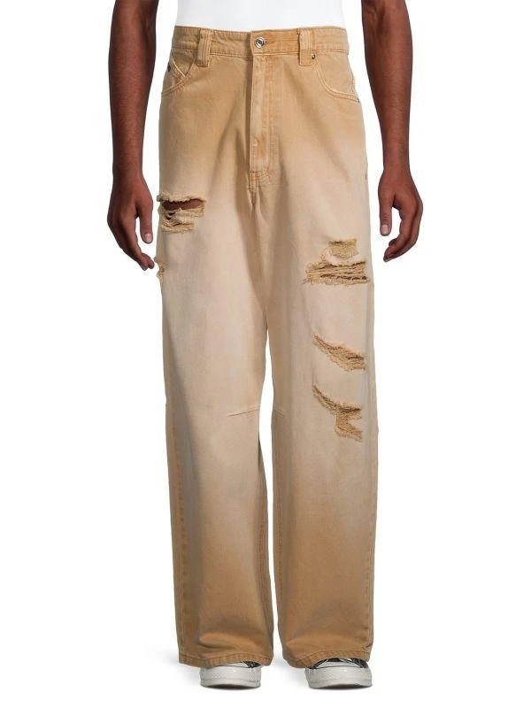 RTA Distressed Wide-Leg Jeans 1