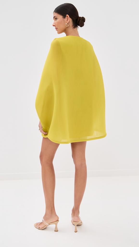 Brandon Maxwell The Juniper Deep V Cape Mini Dress