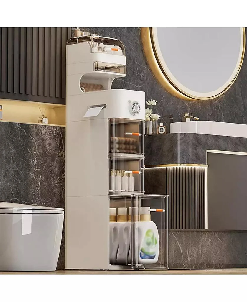 gaomon 7-Tier Waterproof Plastic Storage Cabinet,Narrow Bathroom Storage with Transparent Doors
Flip-Top Compartment, for Bathroom Kitchen Laundry 4