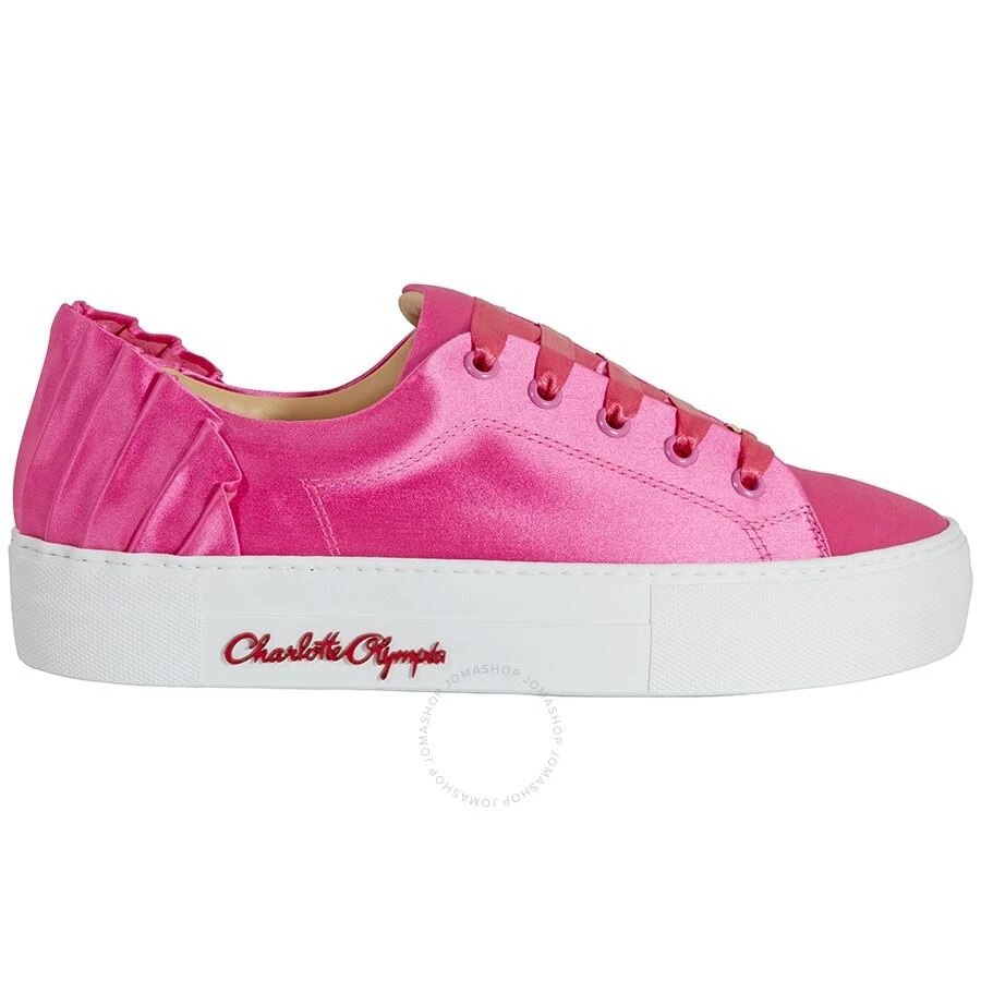 Charlotte Olympia Ladies Pink Satin Sneakers 1