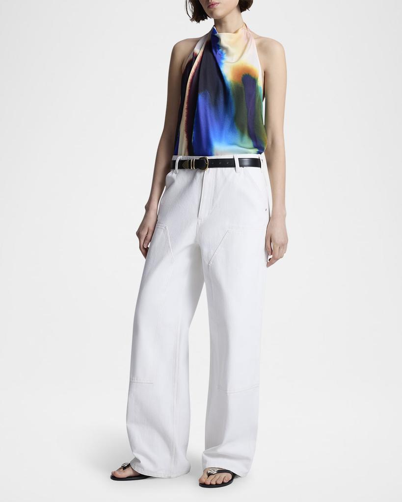 A.L.C. Ada Draped Halter Cowl-Neck Top