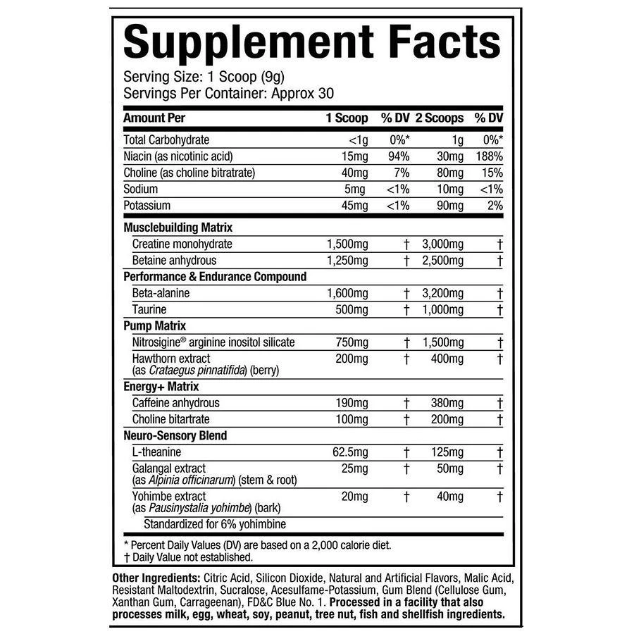 MuscleTech VaporX5 Pre-Workout Blue Razz Freeze, 30 Servings 4