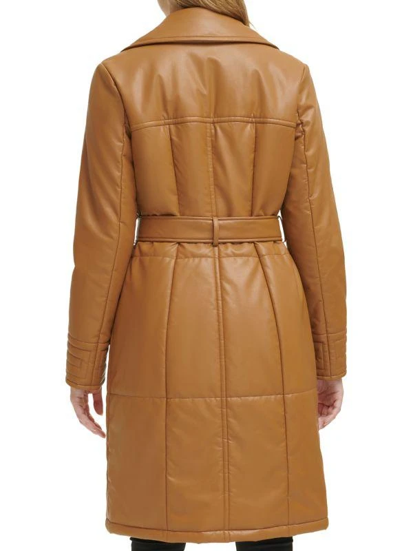 Kenneth Cole Quilted Faux Leather Belted Trench Coat 2