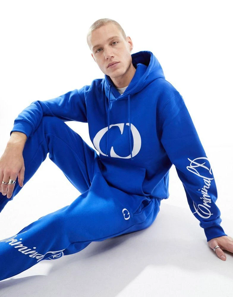 Criminal Damage Criminal Damage hoodie with large cd logo in cobalt blue 1
