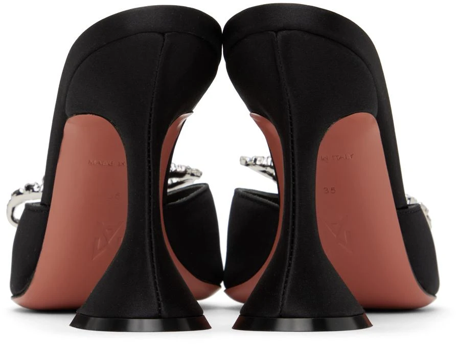 Amina Muaddi Black Rosie Slipper Heeled Sandals 2