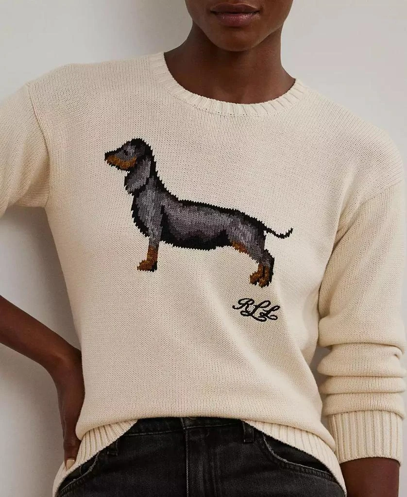 Ralph Lauren Women's Intarsia-Knit Dachshund Cotton Sweater, Regular & Petite 4