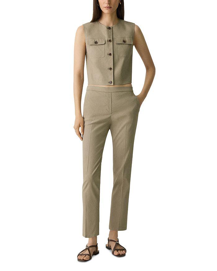 Theory Fitted Sleeveless Linen Vest