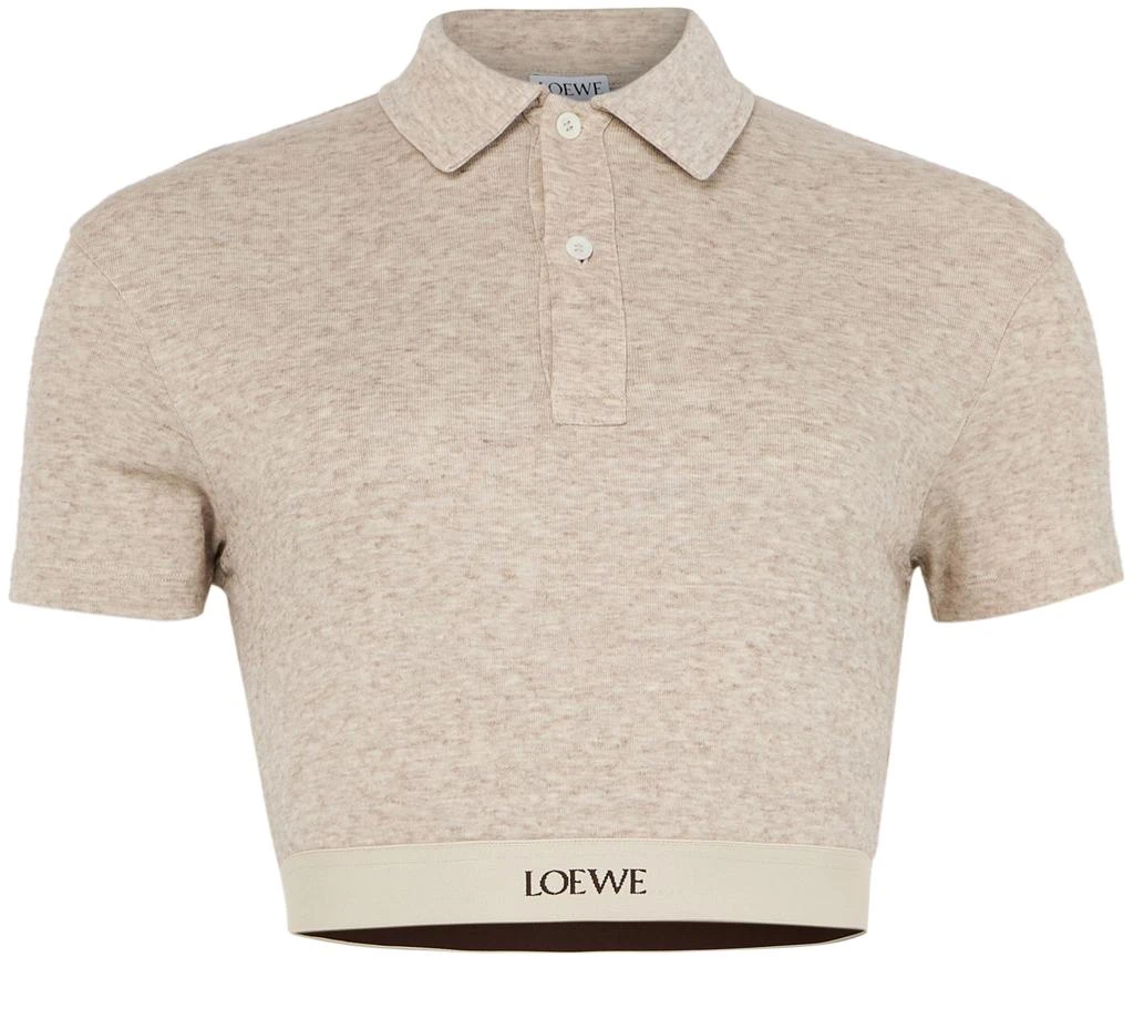 Loewe Cropped silk and cotton polo shirt 2