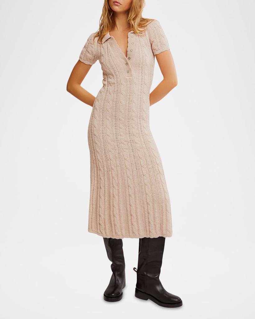 Free People Amory Cable-Knit Midi Dress