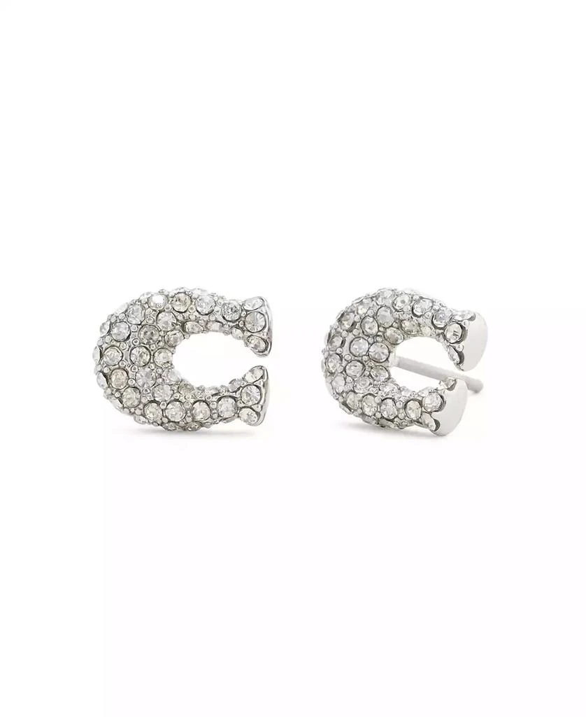 Coach Faux Stone Pavé Signature C Stud Earrings