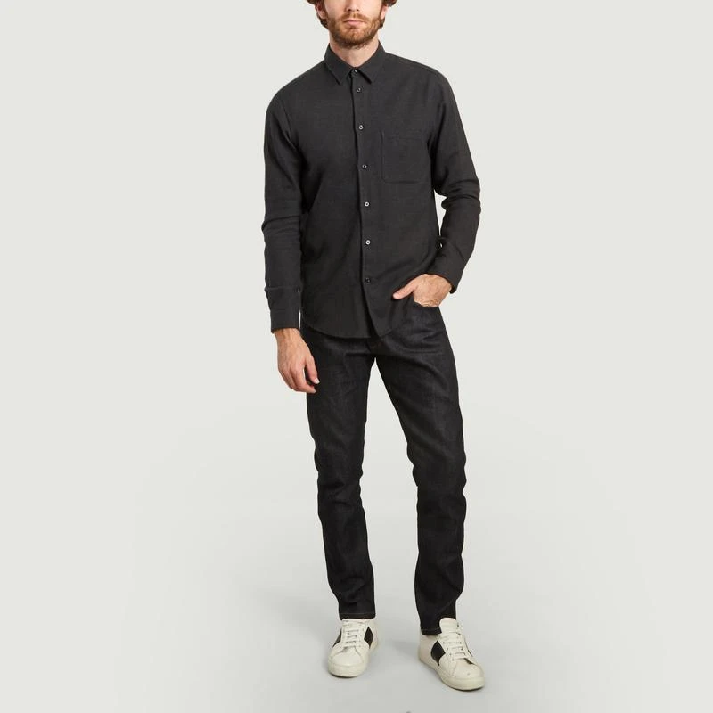 Samsoe - Samsoe Liam NF flannel shirt Darkest spruce mel SAMSOE - SAMSOE 4