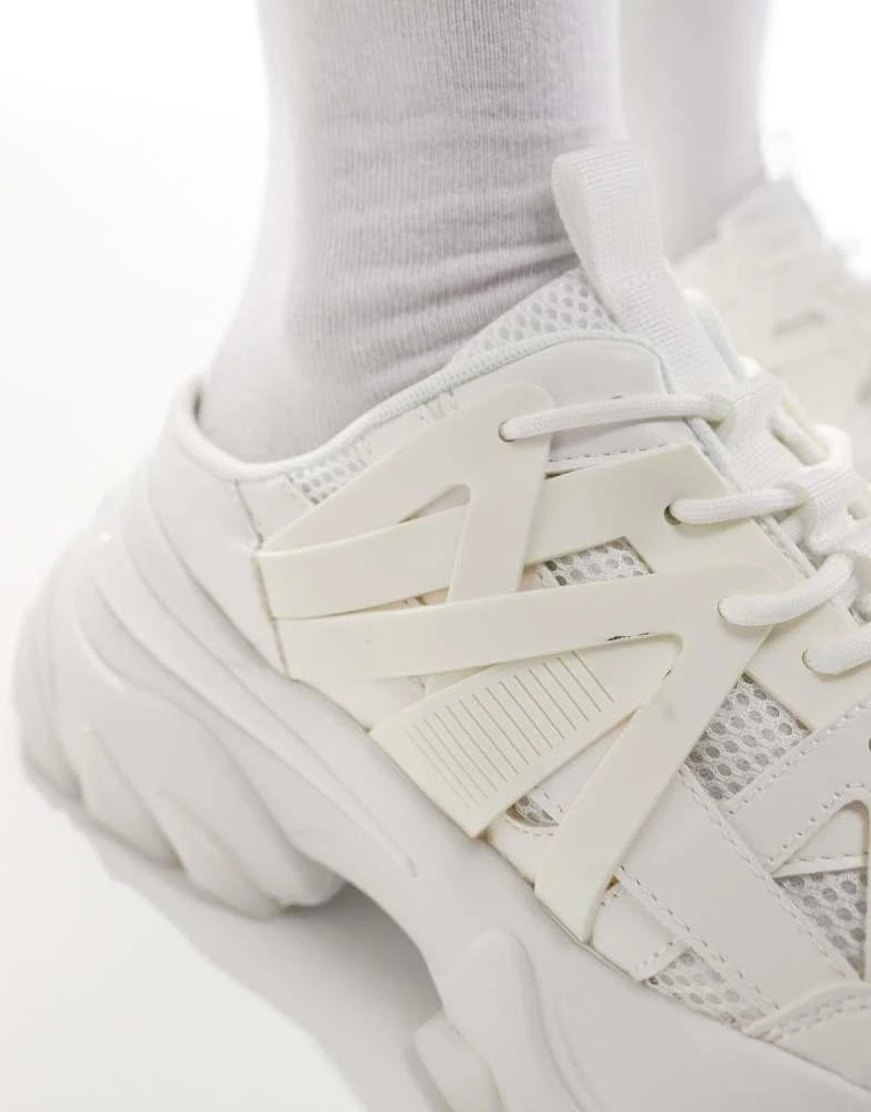 ASOS ASOS DESIGN chunky mule trainers in white 3