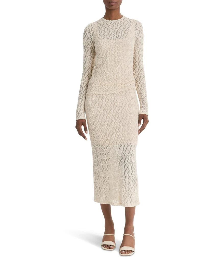 Vince Floral Smocked Long Sleeve Crew 3