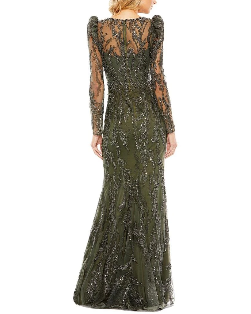 Mac Duggal Embellished Puff Sleeve A-Line Gown 2