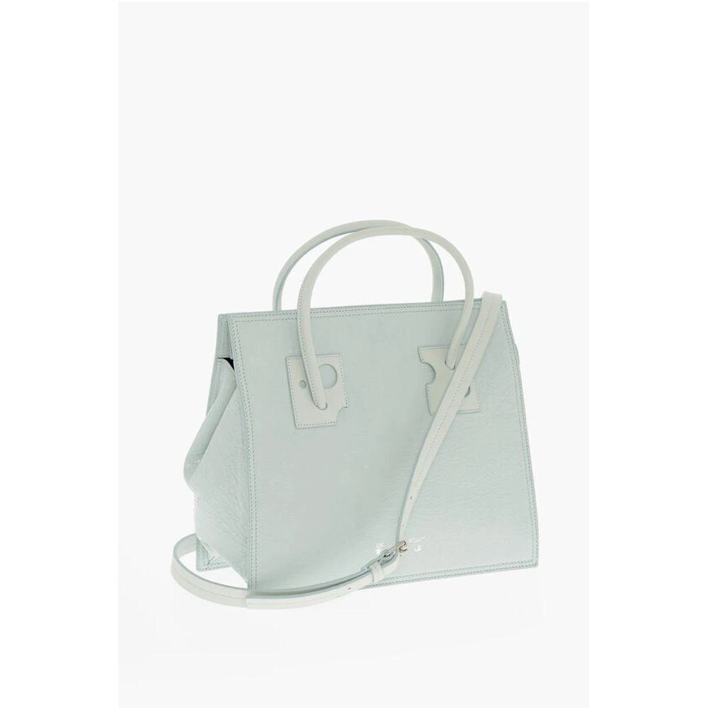 Off-White Off- Solid Color Leather Tote Women's Bag 3