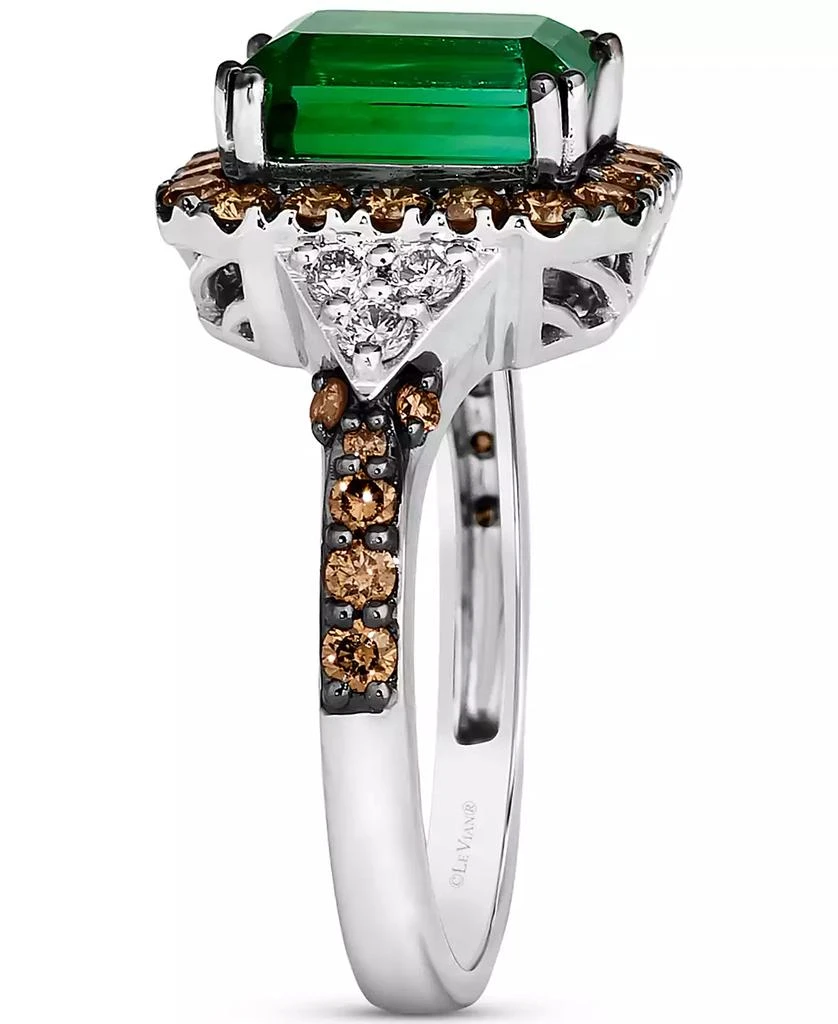 Le Vian Couture Hunters Green Tourmaline (2-1/4 ct. t.w.), Chocolate Diamonds (5/8 ct. t.w.) 
Nude Diamonds (1/5 ct. t.w.) Square Halo Ring in Platinum 4