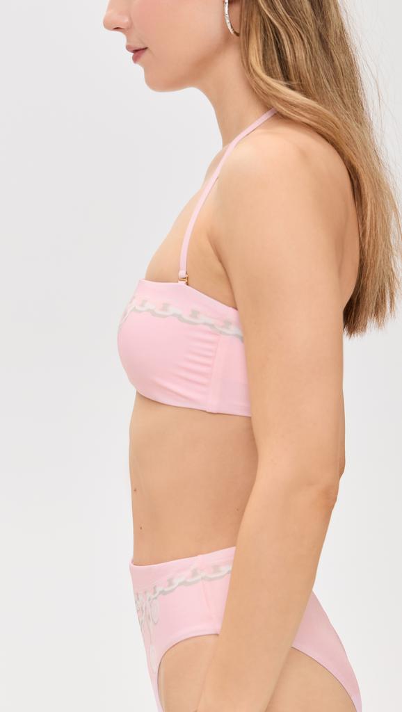 Shop Vita Versace Treasure Print Swim Bikini Top on Sale at