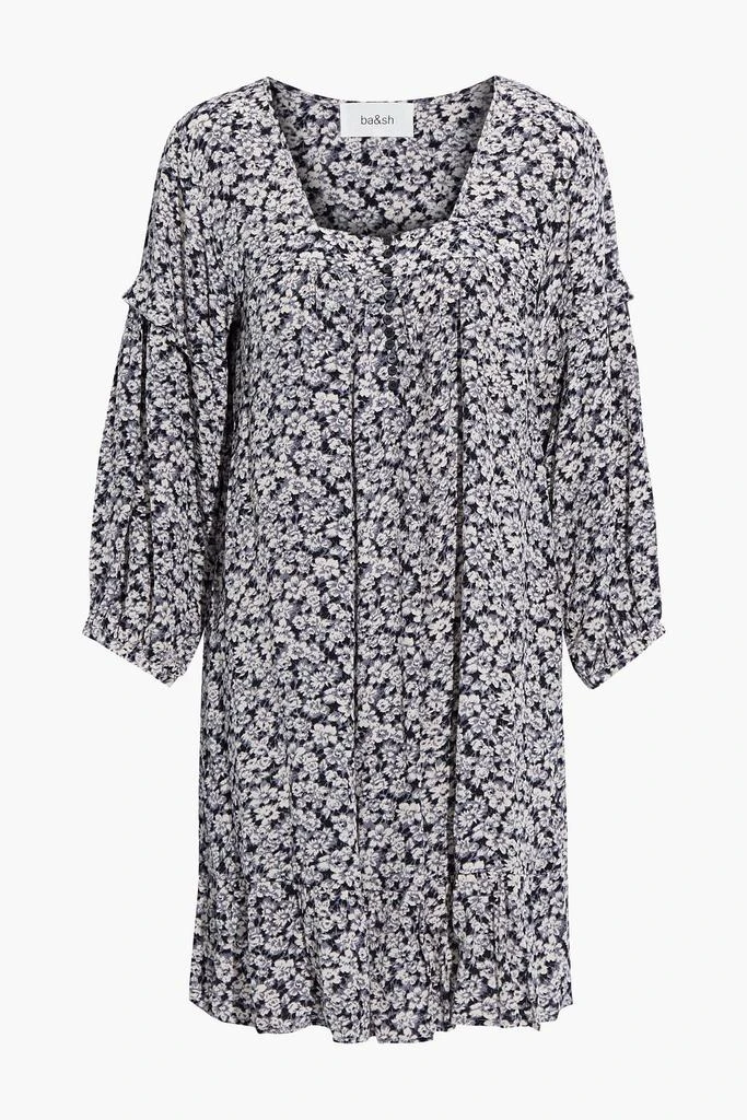 ba&sh Elroy gathered floral-print crepe mini dress 1