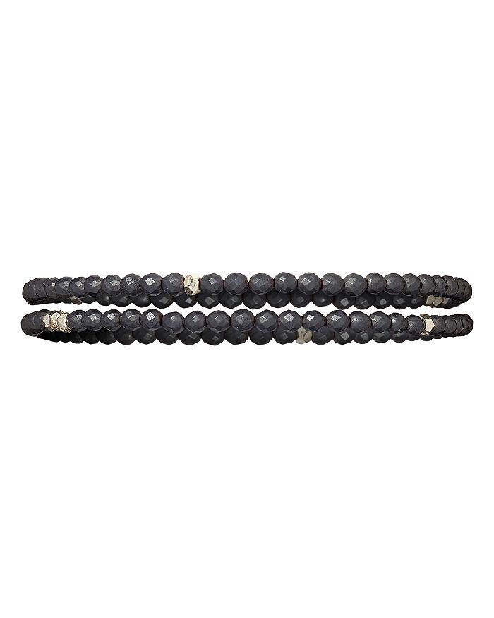 Jan Leslie Dark Grey Pyrite Bead Wrap Bracelet