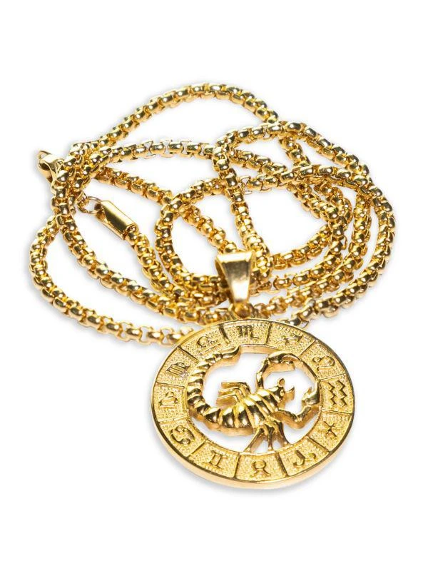 Jean Claude Goldplated Stainless Steel Scorpio Zodiac Pendant Necklace 1