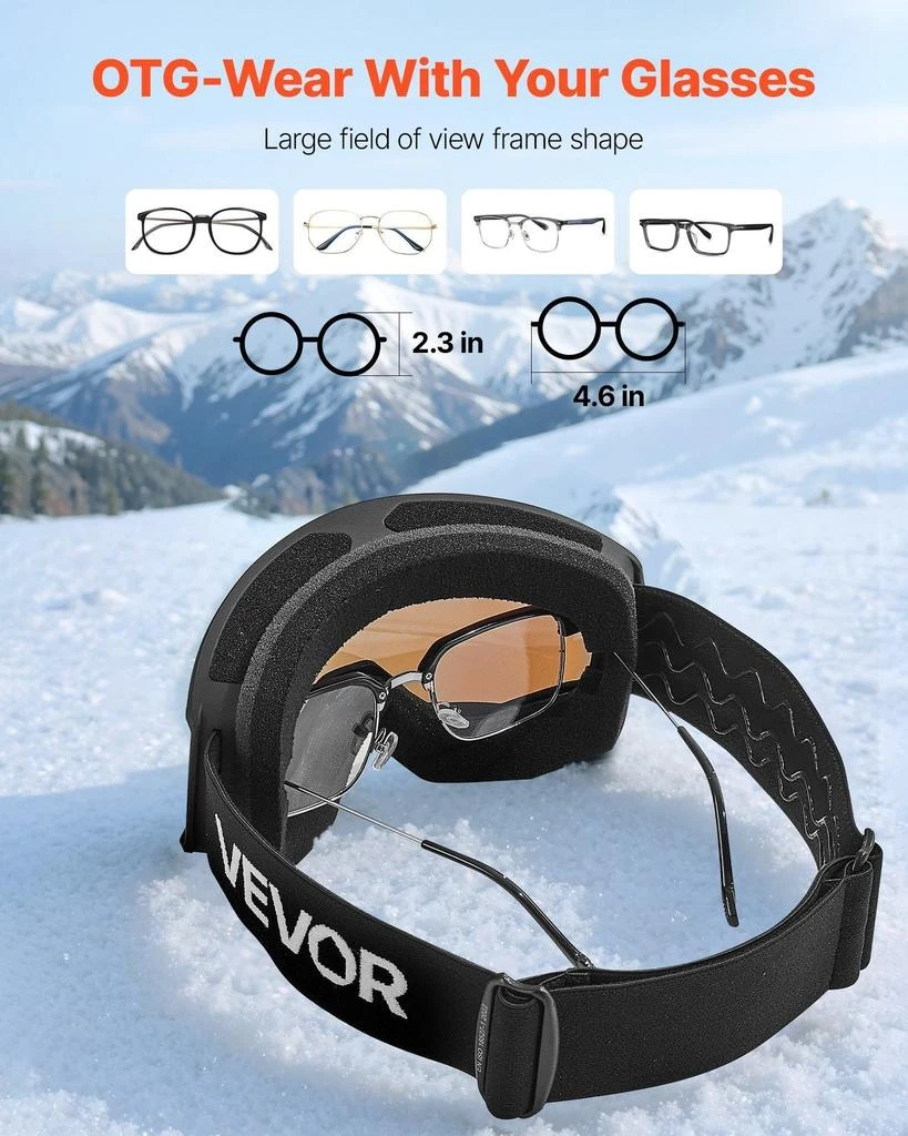 IZSPORTS Ski Goggles, Cylindrical Lens with Ice Blue Revo Coating, OTG Anti fog Snow Goggles for Men Women Youth, TPU Frame 
Ventilation Structure, Suitable for Skiing, Skating, Snowboarding, Cycling 5