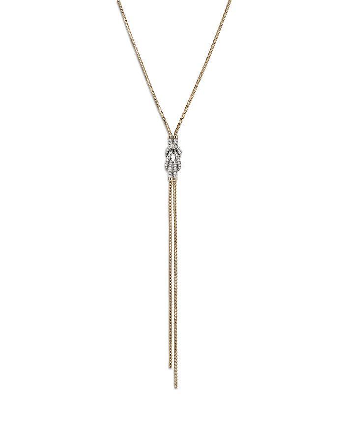 John Hardy 14K Yellow Gold Love Knot Diamond Lariat Necklace, 18-20"