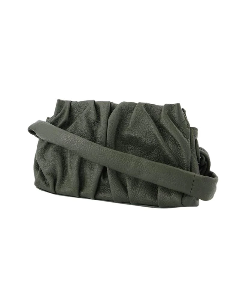 Elleme Vague Bag in Green Leather with White Stitching 2