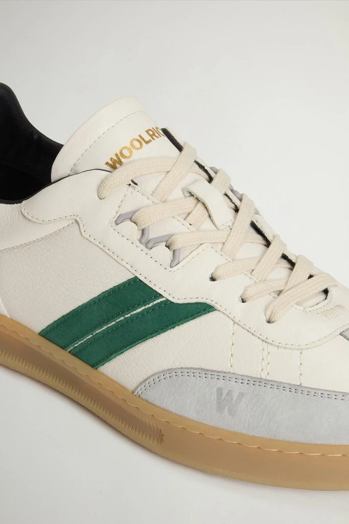 Woolrich Doubleu Tennis Sneakers in Leather with Side Stripes - Men - White 5