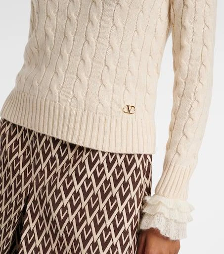 Valentino Cable-knit ruffled cashmere sweater 5