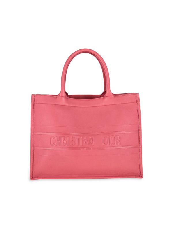 Dior Dior Medium Book Tote Bag In Pink Leather